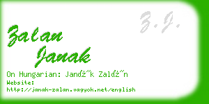 zalan janak business card